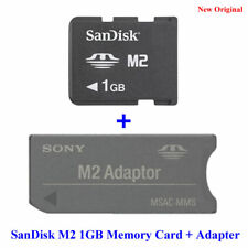 Cartão de memória SanDisk M2 original 100% genuíno 1GB + adaptador de cartão Sony M2 MSAC-MMS comprar usado  Enviando para Brazil