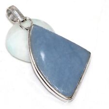 Used, Angelite 925 Silver Plated Gemstone Handmade Pendant 2.1" Jewelry Gift AU V927 for sale  Shipping to South Africa