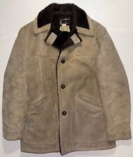 Jaqueta masculina vintage de couro camurça forrada de shearling casaco rancho Marlboro média M comprar usado  Enviando para Brazil