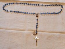 29 Inch Blue Crystal Bead and Silver Tone Metal Pin Rosary for sale  LONDON
