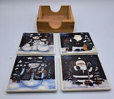 Snowman ceramic coasters for sale  South Paris