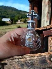 Garrafa de água benta cristã ortodoxa ou óleo com ícone de capa cruzada Theotokos, usado comprar usado  Enviando para Brazil
