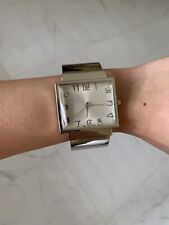 NEW Justine Silver Square Bangle Watch Crystal Cut Glass for sale  Shipping to South Africa