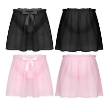 Men Sissy Lingerie Tutu Skirt Chiffon Ruffles Mini Skirt Tulle Skirt Sleepwear for sale  Shipping to South Africa