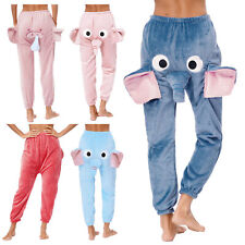 Calça comprida feminina engraçada elefante quente veludo pijama elástico cintura  comprar usado  Enviando para Brazil