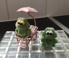 Used, RUSS Berrie Vintage Pair Flocked FROGS Sunbed Figurines 1980s Retro Collectable for sale  Shipping to South Africa