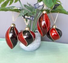 Baubles de vidrio brillante tono rojo x 4 decoraciones de árbol de Navidad  segunda mano  Embacar hacia Mexico