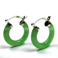 Novo par de brincos pendurados de argola de prata esterlina 925 jade verde natural AAA, usado comprar usado  Enviando para Brazil