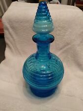 Used, blue glass decanter with stopper Liquor Brandy Bar Beautiful Color for sale  Shipping to South Africa