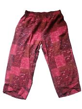 Pantalones para mujer Capri mezcla algodón talla XL estampado rojo cintura elástica Usado en excelente estado segunda mano  Embacar hacia Mexico