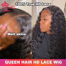 HD Lace Frontal Wigs Deep Curly Wave Full Frontal Human Hair Wigs Pre Plucked, used for sale  Shipping to South Africa