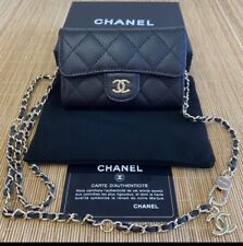 Bolsa de ombro Chanel mini corrente cartão acolchoado caviar preto bom estado comprar usado  Enviando para Brazil