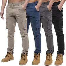 Calça jeans masculina de combate de carga Enzo algodão chino jeans casual trabalho, usado comprar usado  Enviando para Brazil