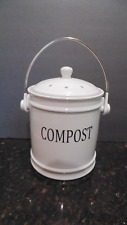 CROFTON Ceramic Countertop White COMPOST BIN With Handle Never Used One Gallon for sale  Shipping to South Africa