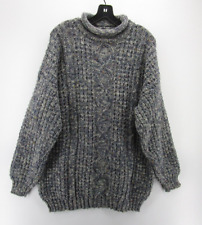 Used, Patrick Malin Sweater Men XL Gray Roll Neck Wool Donegal Ireland Fisherman Thick for sale  Shipping to South Africa