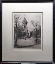 Used, Antique Etching of RUGBY SCHOOL CHAPEL Signed GERTRUDE HAYES  for sale  Shipping to South Africa