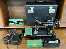 Vintage Singer 221-1 Portable Featherweight Sewing Machine w/Box + Accessories, used for sale  Shipping to South Africa