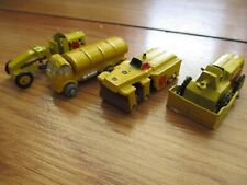 Used, (4) MINI DIECAST HEAVY MACHINERY VEHICLES ROAD PAVERS, BULL DOZIER, TANKER~2" L for sale  Shipping to South Africa