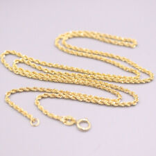 Corrente de ouro amarelo 18K puro/homens femininos 1,6 mm corrente de elos de corda 20 polegadas L comprar usado  Enviando para Brazil