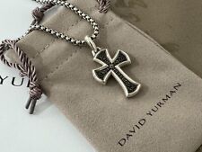 695 USD DAVID YURMAN Krawędź noża Srebrno-czarne diamenty Krzyż Amulet Wisiorek na sprzedaż  PL