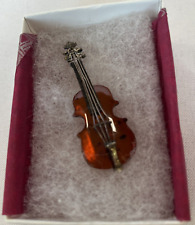 Broche de 2,25 x 0,75 pol. âmbar mel e prata esterlina 925 violino/violoncelo comprar usado  Enviando para Brazil