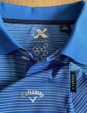 Callaway Golf X Series Mens Polo Blue Striped Size M for sale  Shipping to South Africa