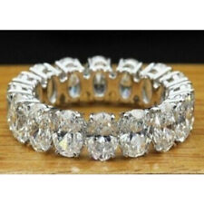 8.00Ct White Oval Lab-Created Diamond 14K White Gold Wedding & Anniversary Bands for sale  Shipping to South Africa