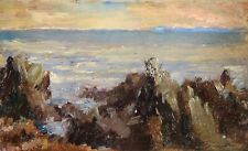 1928 FRENCH POST IMPRESSIONIST OIL ON BOARD - ROCKS COAST AT PARDIGON - VAR for sale  Shipping to South Africa