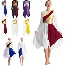 Women Dance Dress Church Dancewear Contrast Color Dresses Celebration Costume for sale  Shipping to South Africa