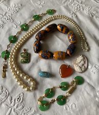 Mixed Lot Vintage Costume Jewellery Cameo Agate Faux Pearls Jade for sale  Shipping to South Africa