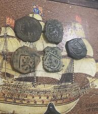 Lote de 5 monedas coloniales maravedi de naufragio pirata españolas de 1600 era de monedas segunda mano  Embacar hacia Mexico