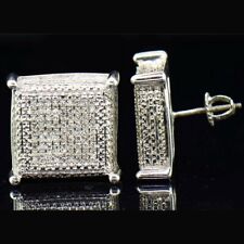 Used, 0.40 Ctw Simulated Diamond 14K White Gold Over Block Pave Square Stud Earrings for sale  Shipping to South Africa