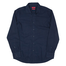 HUGO Slim Fit Mens Plain Shirt Blue Long Sleeve L for sale  Shipping to South Africa