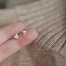 Pendientes de tachuelas diminutos diamantes de corte redondo simulados de 1,24 quilates amarillo plata esterlina 925, usado segunda mano  Embacar hacia Argentina