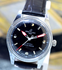 Relógio de pulso masculino mecânico vintage Breitling mostrador preto 17 joias corda manual, usado comprar usado  Enviando para Brazil