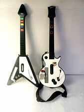 Lote de 2 Wii Guitar Hero Gibson Les Paul White FLYING V guitarra sem fio funcionando comprar usado  Enviando para Brazil