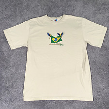 Camisa masculina Trilha D'Agua bege grande manga curta bandeira do Brasil 100% algodão, usado comprar usado  Enviando para Brazil