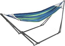 Portable Camping Hammock with Foldable Steel Stand Garden Outdoor Large Swing , used for sale  Shipping to South Africa