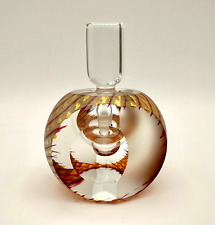 Gorgeous CORREIA Art Glass Perfume Bottle - Artist Proof - Gold Geometric for sale  Shipping to South Africa