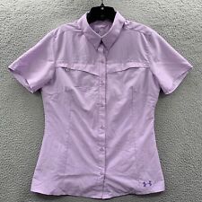 Camisa feminina UNDER ARMOUR blusa grande com botões manga curta roxa* comprar usado  Enviando para Brazil