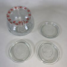 Weck Rundrand-Glas 100 Tulip Jar 1 L Clear Glass Strawberry W/2 Extra Lids, used for sale  Shipping to Canada
