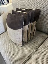 Lazyboy Cushions Set X With Brown Suede Stripe Corner sofa cushion covers Set X4, used for sale  Shipping to South Africa