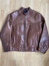 Brown Leather Racer Jacket for sale  Shipping to South Africa