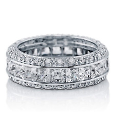 Sterling Silver AAAA Cubic Zirconia Channel Set Eternity Ring for sale  Shipping to South Africa