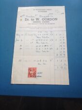 1941 invoice w.gordon. for sale  LINCOLN