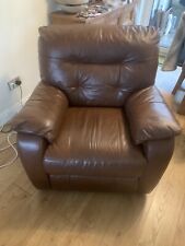 dfs brown leather armchair for sale  WALSALL