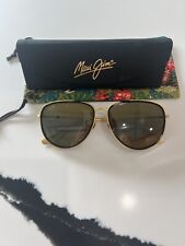 Óculos de sol Maui Jim polarizado ventos justos preto dourado espelhado aviador unissex , usado comprar usado  Enviando para Brazil