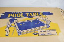Vintage CG Wood Pool Table Model No 1625  Missing 1 Ball Needs TLC In Box  e1y9 for sale  Shipping to South Africa
