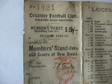 Old Rugby Football Season Ticket LEICESTER 1922-1923  VERY RARE Club RFC Antique for sale  NOTTINGHAM