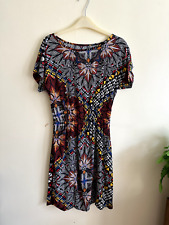 Used, African Style Geometric Bold Colourful Print Shift Beach Summer Dress Size S for sale  Shipping to South Africa